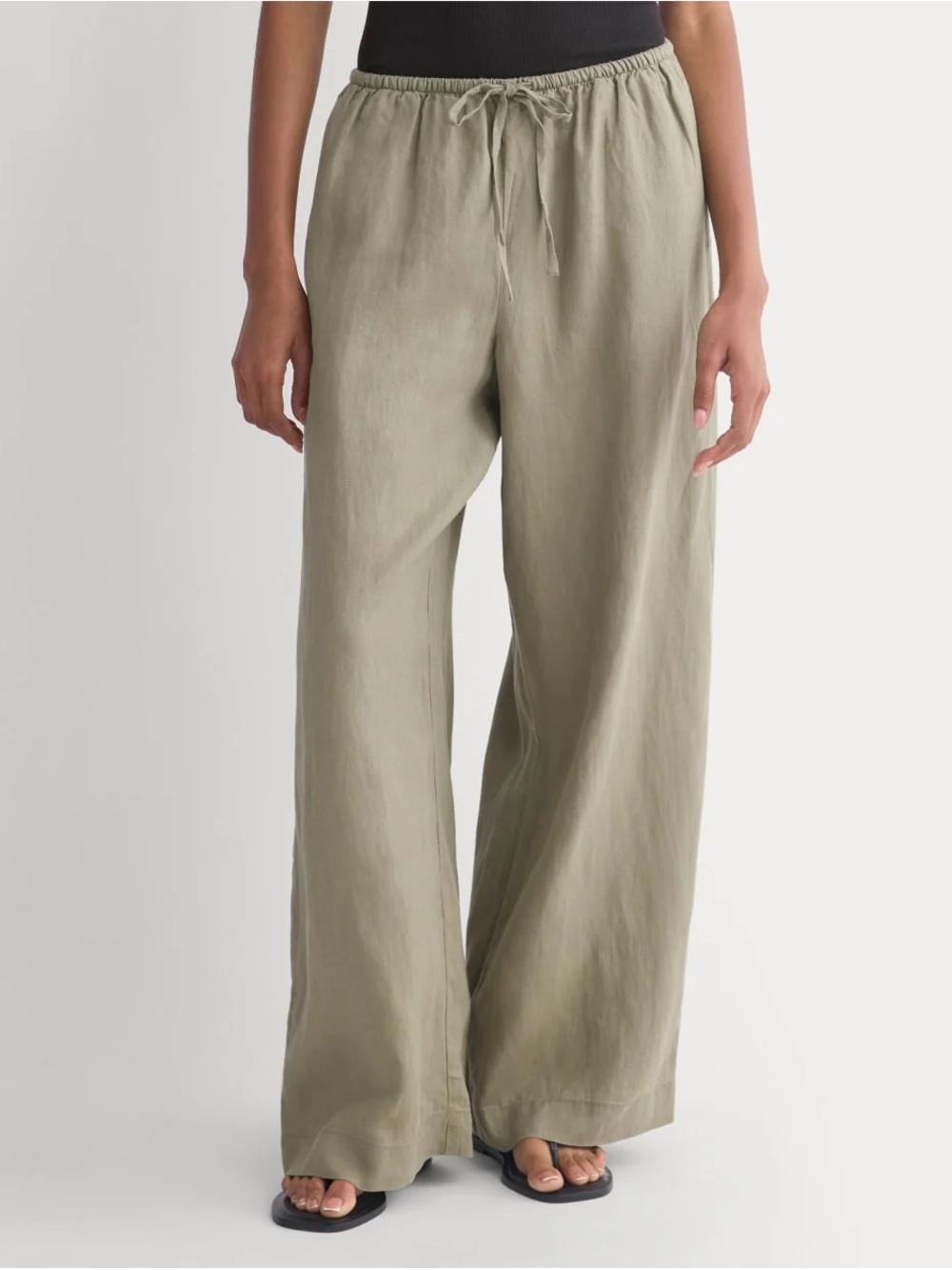 ✨ Everlane Drawstring Pant in Linen — Overland (olive) — Size XS ✨